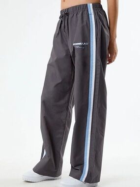 Formula 1 Racing Women's Gray Track Pants with Blue Stripe by PACSUN